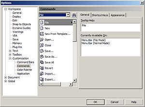 CorelDRAW X3 Options dialog box