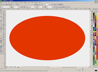 CorelDRAW Screen with Oval - Enhanced View