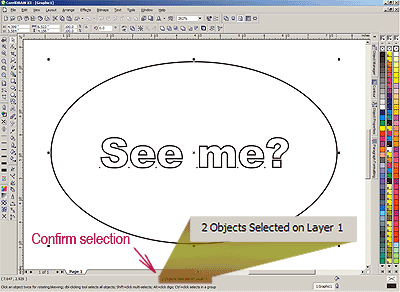 CorelDRAW - Making selection for Combining objects